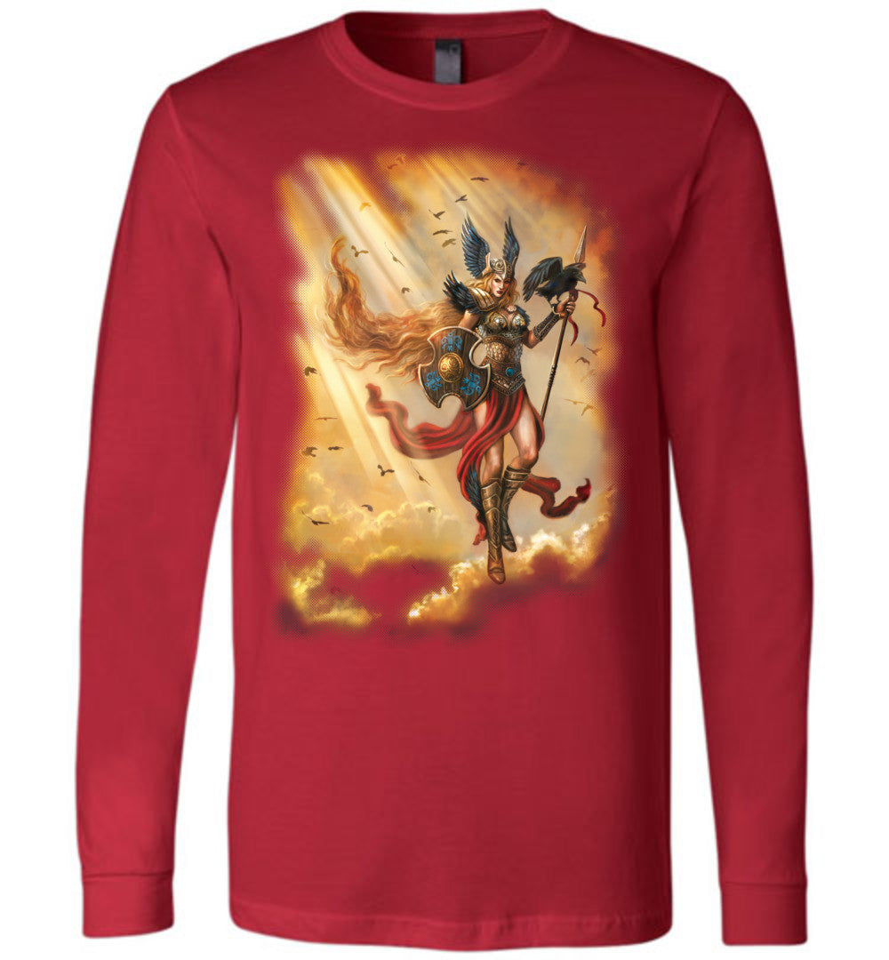 Valkyrie- UNISEX canvas long sleeve T-shirt colors Size ( S-2XL) - Inlumined Arts LLC