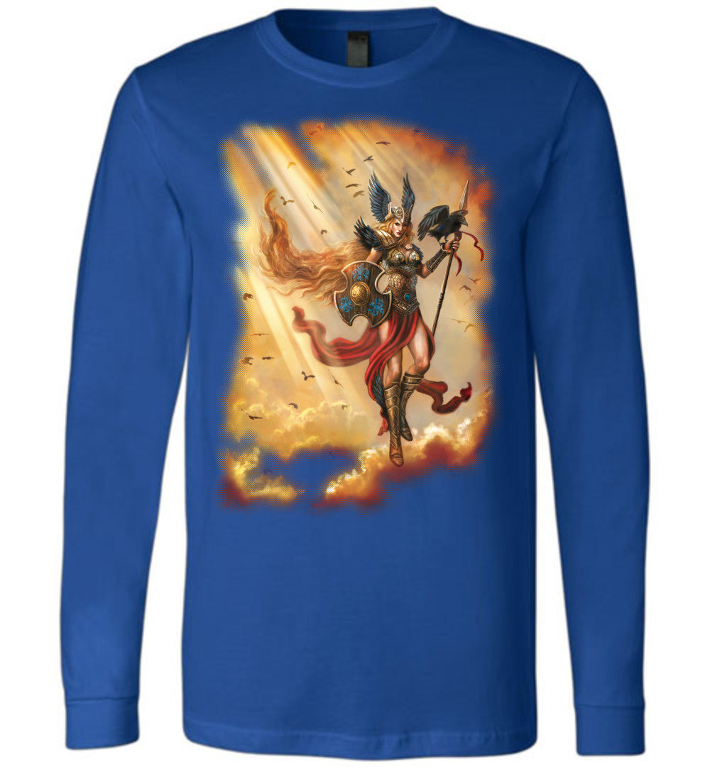 Valkyrie- UNISEX canvas long sleeve T-shirt colors Size ( S-2XL) - Inlumined Arts LLC