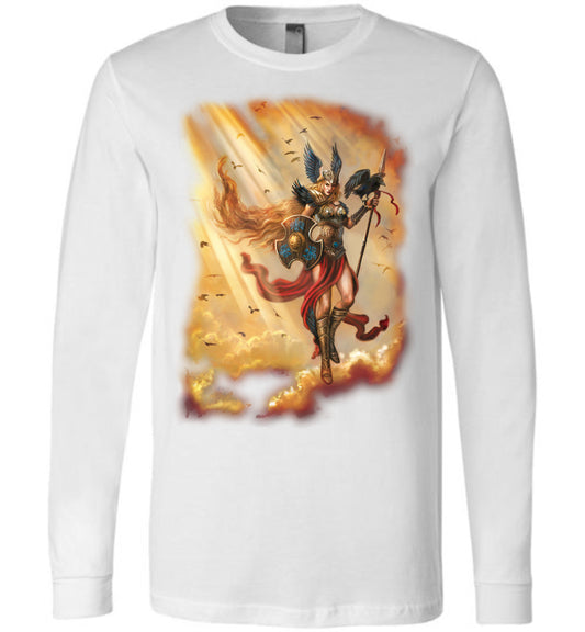 Valkyrie-  UNISEX canvas long sleeve  T-shirt colors Size ( S-2XL) - Inlumined Arts LLC
