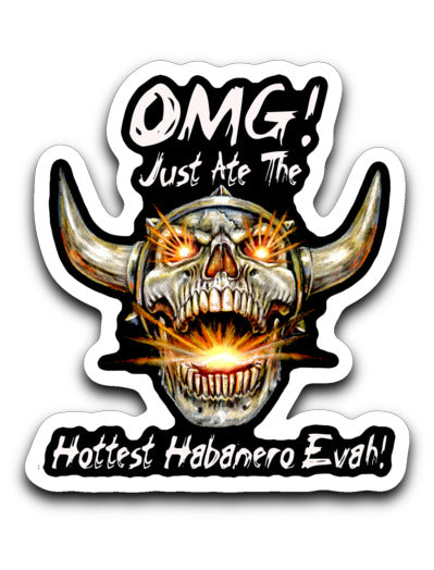 Hot Skull sticker Vinyl Decal 3" - Inlumined Arts LLC