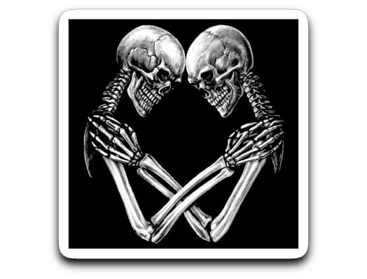Skull Heart Sticker Decal - Inlumined Arts LLC