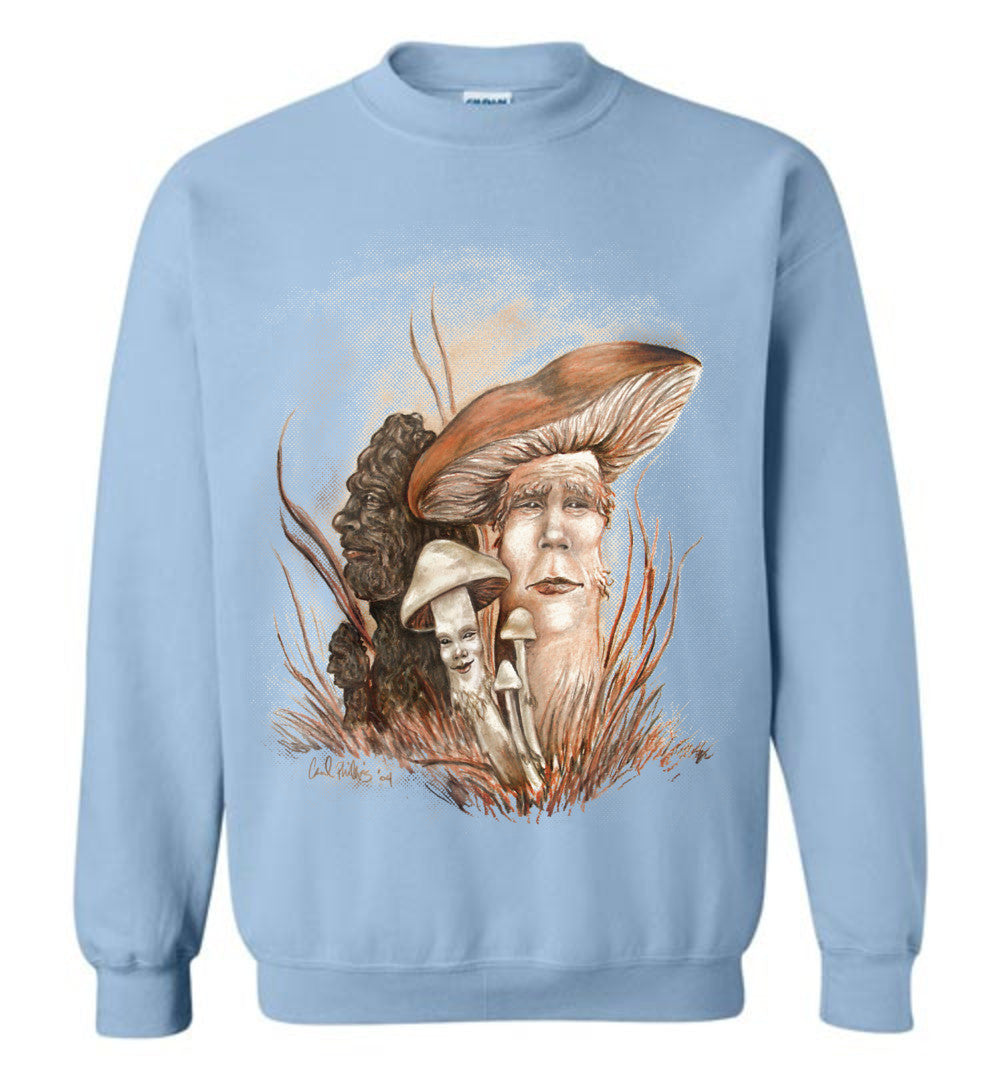 Mushroom People sweatshirt gildan light colors unisex (s-5xl) - Inlumined Arts LLC