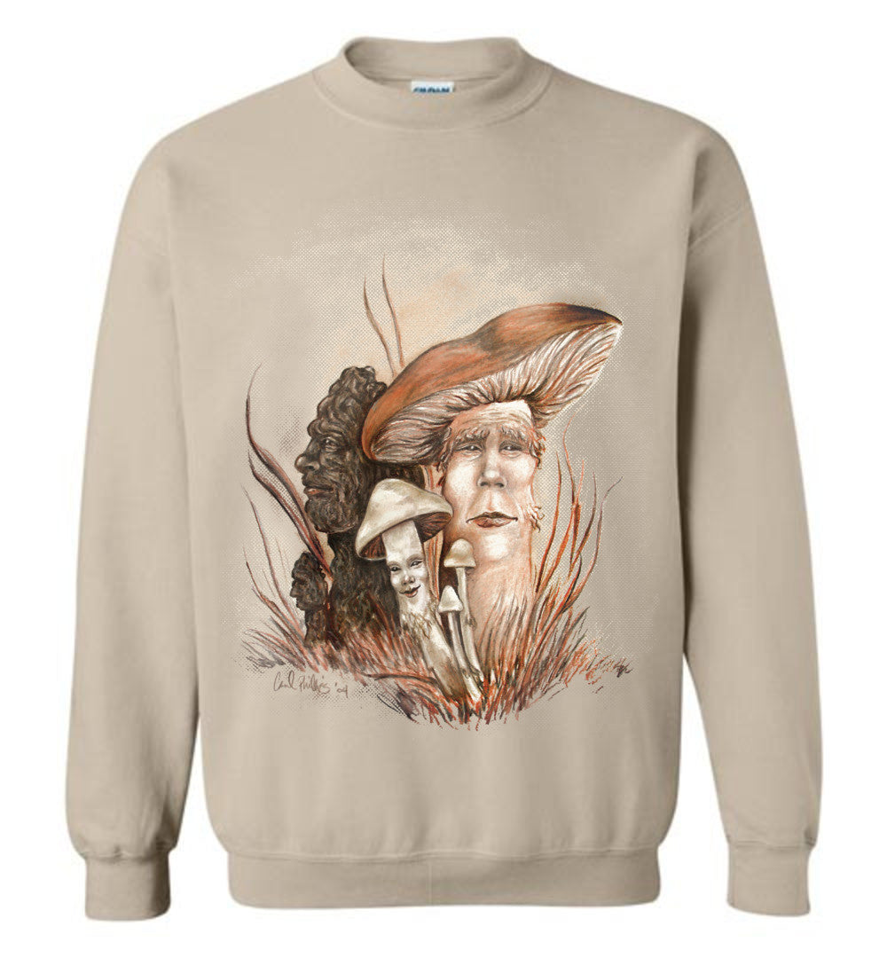Mushroom People sweatshirt gildan light colors unisex (s-5xl) - Inlumined Arts LLC