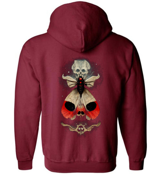 Magical Death Head Moth Occult Zip Hoodie