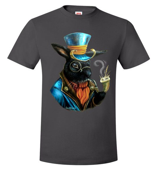 Steam Punk Smoking Bunny T-shirt fall Autumn unisex ( s - 3xl ) - Inlumined Arts LLC