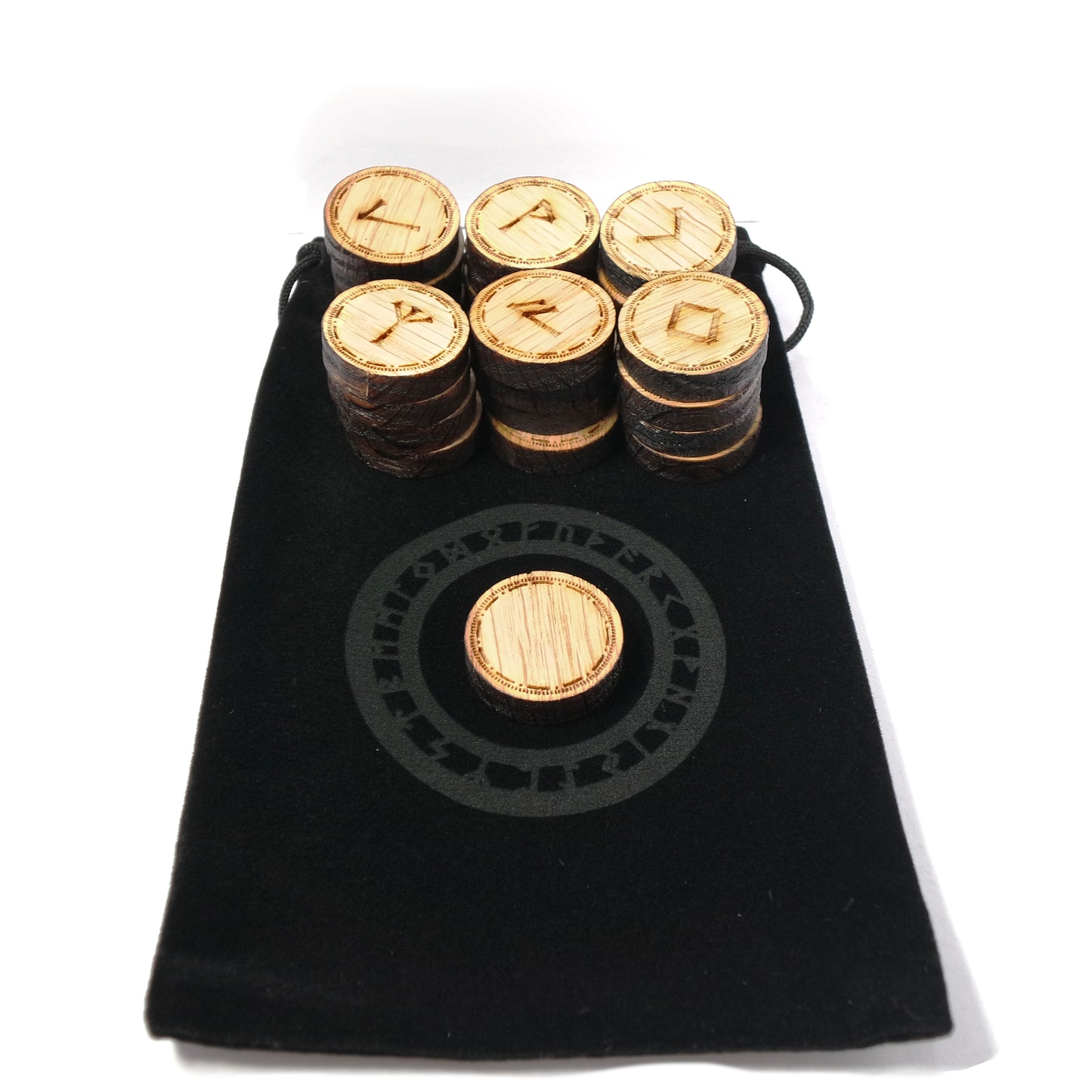 Round coin style Elder Futhark Viking Pocket rune set - Inlumined Arts LLC