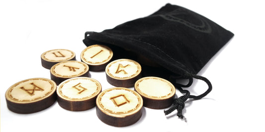 Round coin style  Elder Futhark Viking Pocket rune set - Inlumined Arts LLC