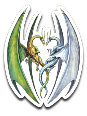 Entwined Dragons Vinyl Sticker Decal 3" - Inlumined Arts LLC