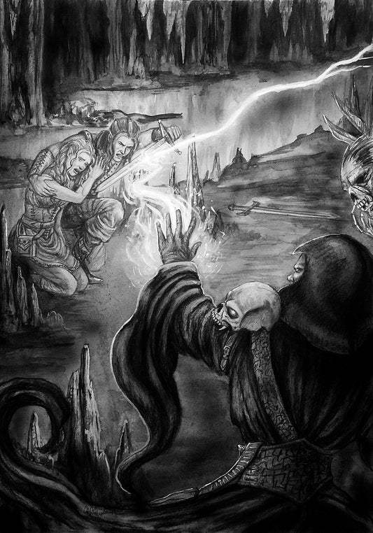 "Final Battle"  INTERIOR  PUBLISHED ILLUSTRATION ARTWORK Shadow Over Shandahar - Inlumined Arts LLC