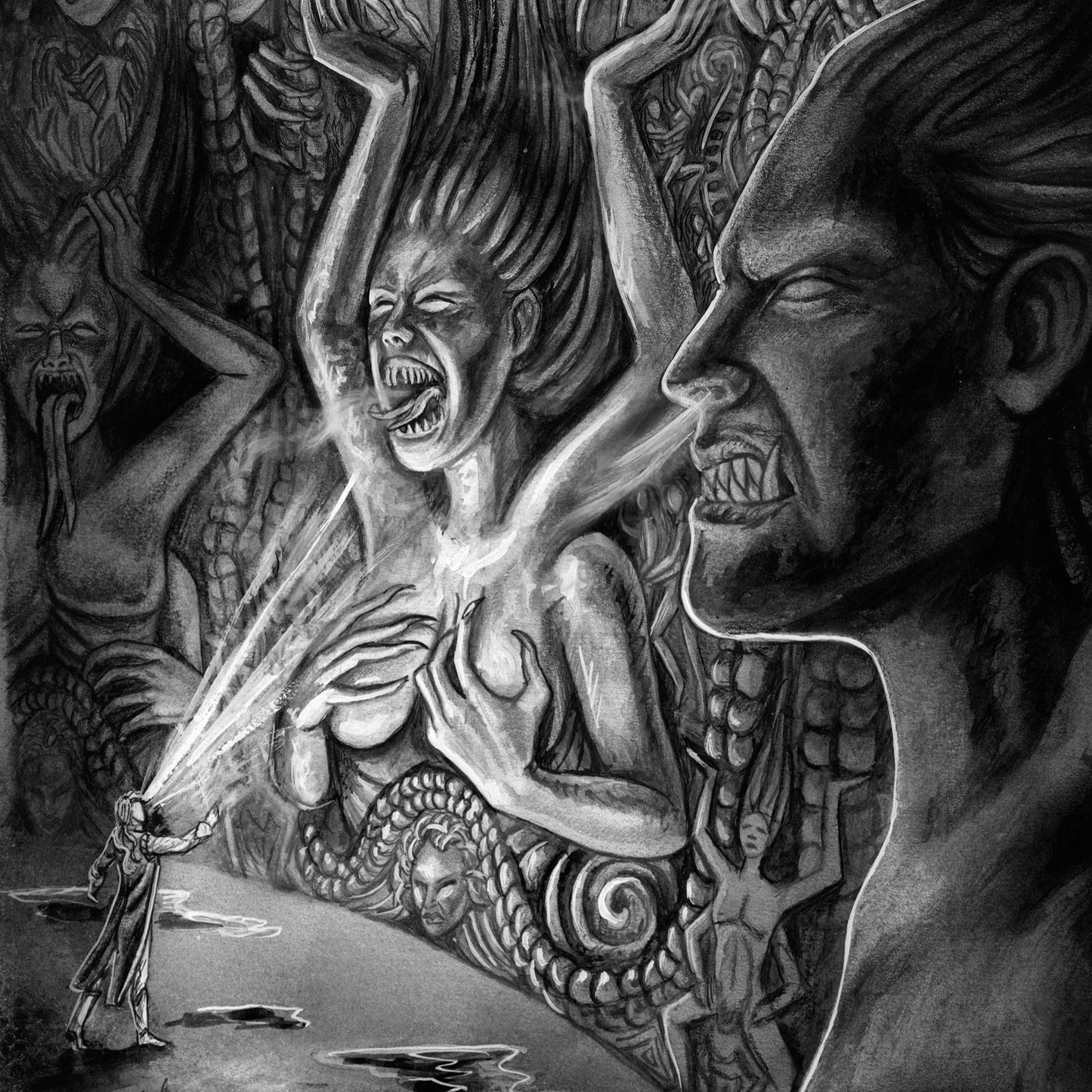 LEAGUE OF ELDER "Cylinderof Ugly Faces" ILLUSTRATION - Inlumined Arts LLC