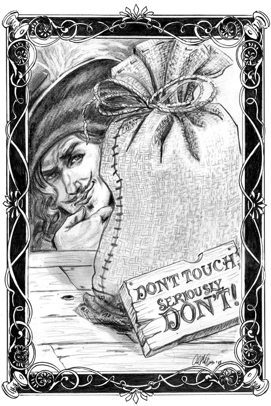 Shara and the Haunted Village Illustration Drawing #1 Darbignal & The Bag - Inlumined Arts LLC