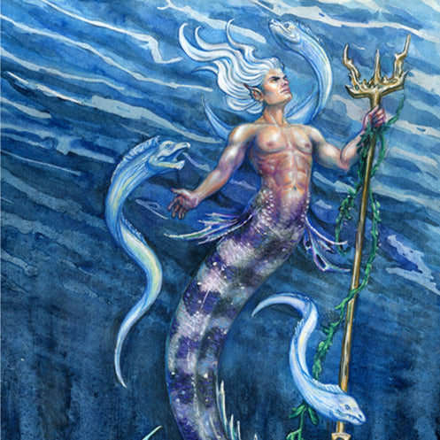 "Deep Blue" Merman Art Print