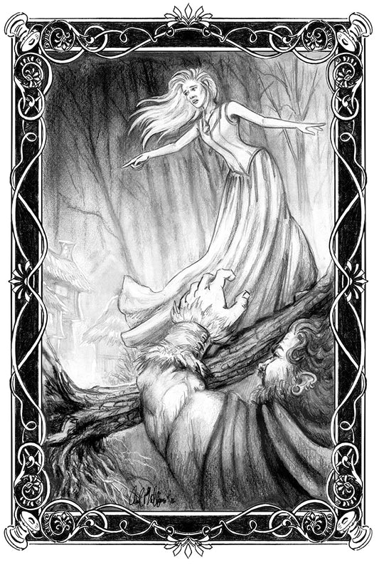 Shara and the Haunted Village Illustration Drawing #15 SharaTree - Inlumined Arts LLC
