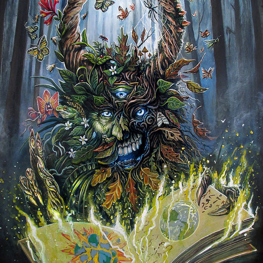 ORIGINAL Fantasy Art Acrylic Painting  "The Guru"  20" x 30" - Inlumined Arts LLC