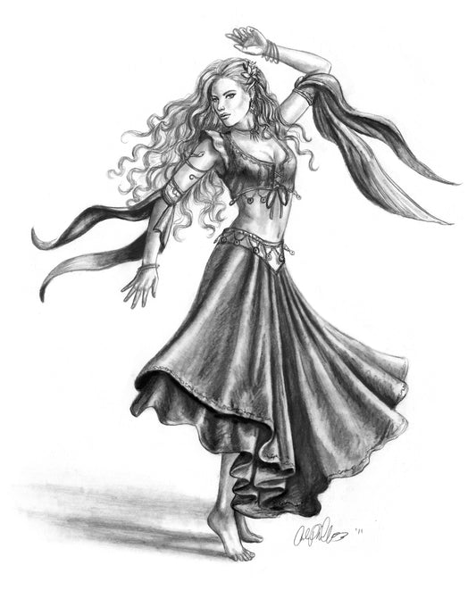 Adria Dancing ILLUSTRATION Shadow Over Shandahar - Inlumined Arts LLC