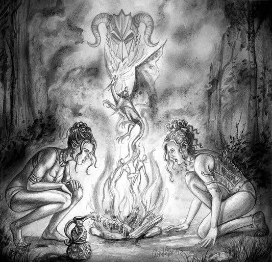 Fire Sisters ILLUSTRATION  Shadow Over Shandahar - Inlumined Arts LLC