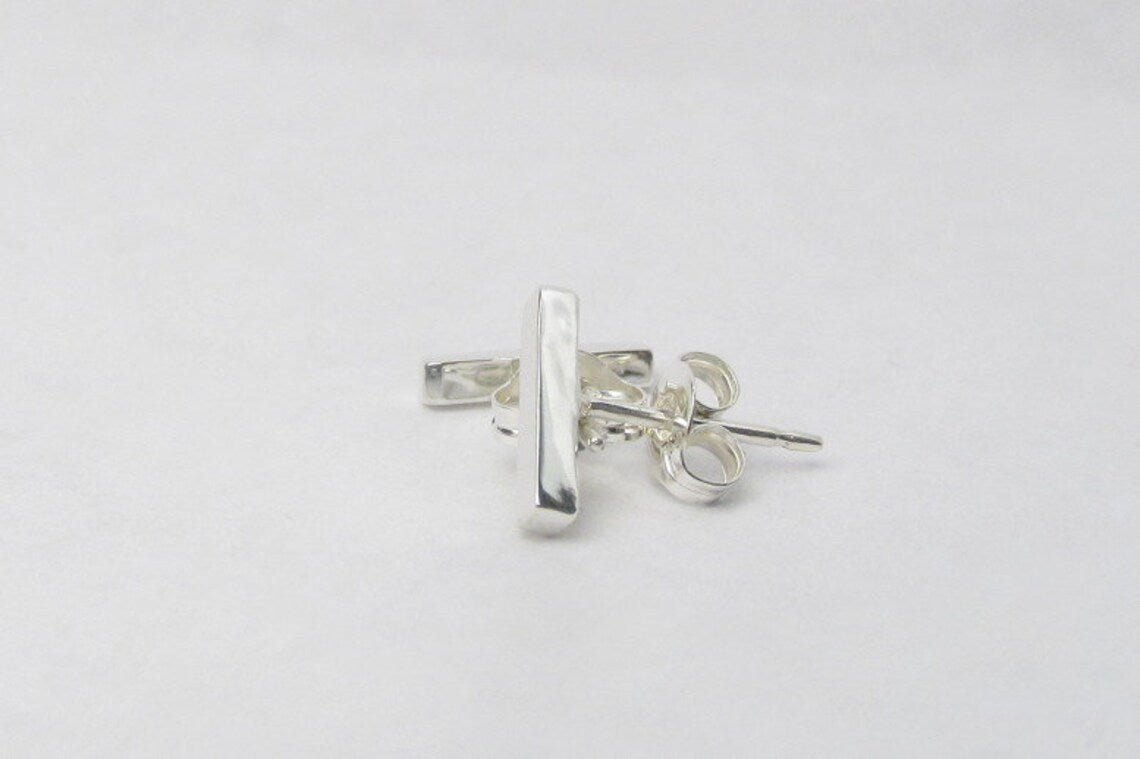 Sterling Silver Staple Studs MINIMALIST Stud Earrings - Inlumined Arts LLC