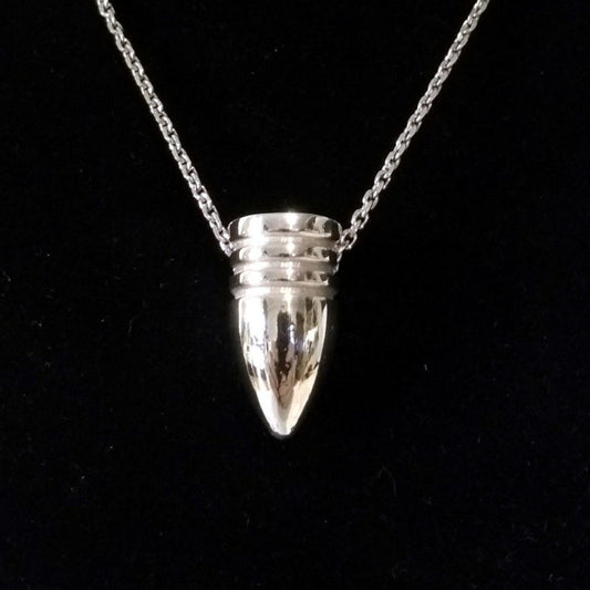 Sterling Silver Civil War Bullet Necklace - Inlumined Arts LLC