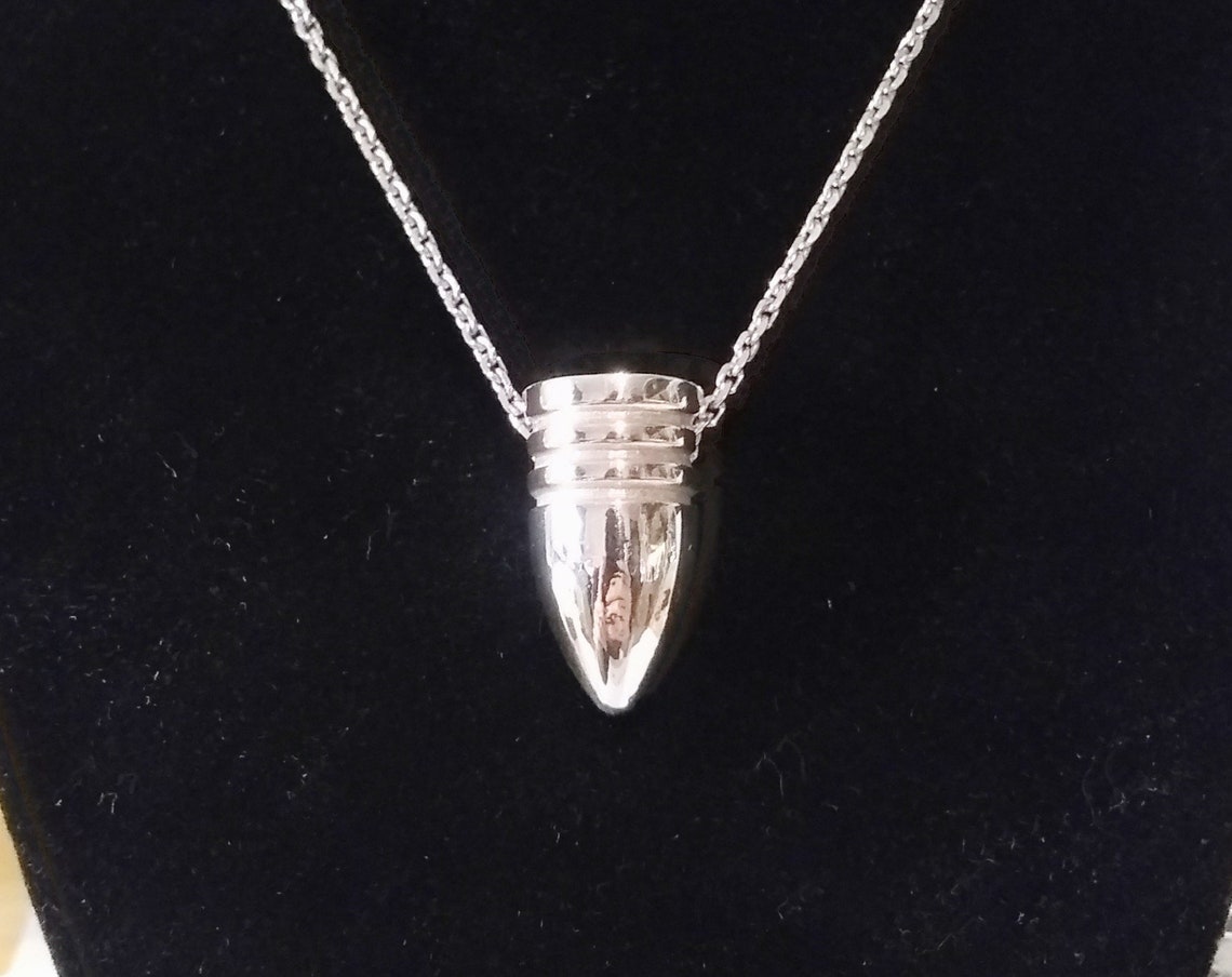 Sterling Silver Civil War Bullet Necklace