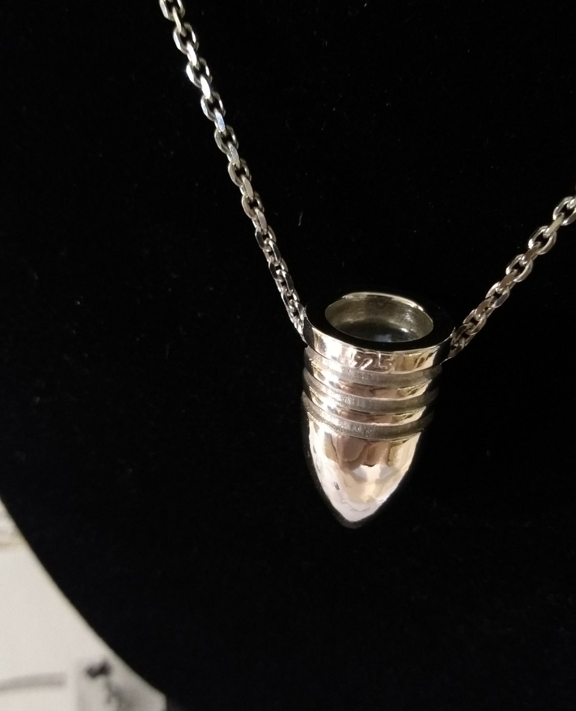 Sterling Silver Civil War Bullet Necklace