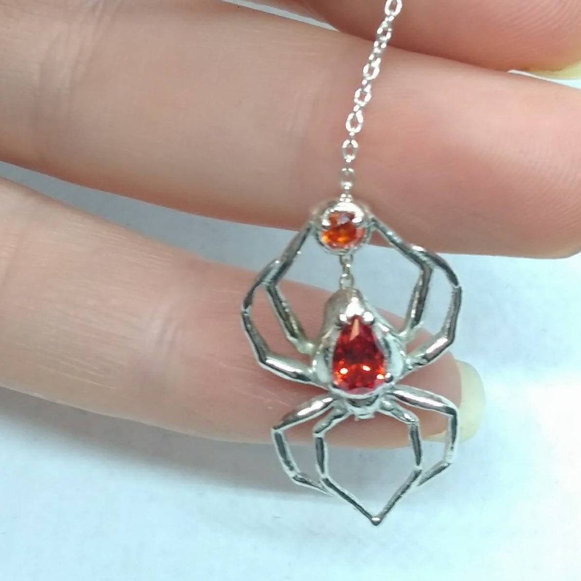 Spooky Witchy Gothic Spider Sterling Silver Threader Earrings - Inlumined Arts LLC