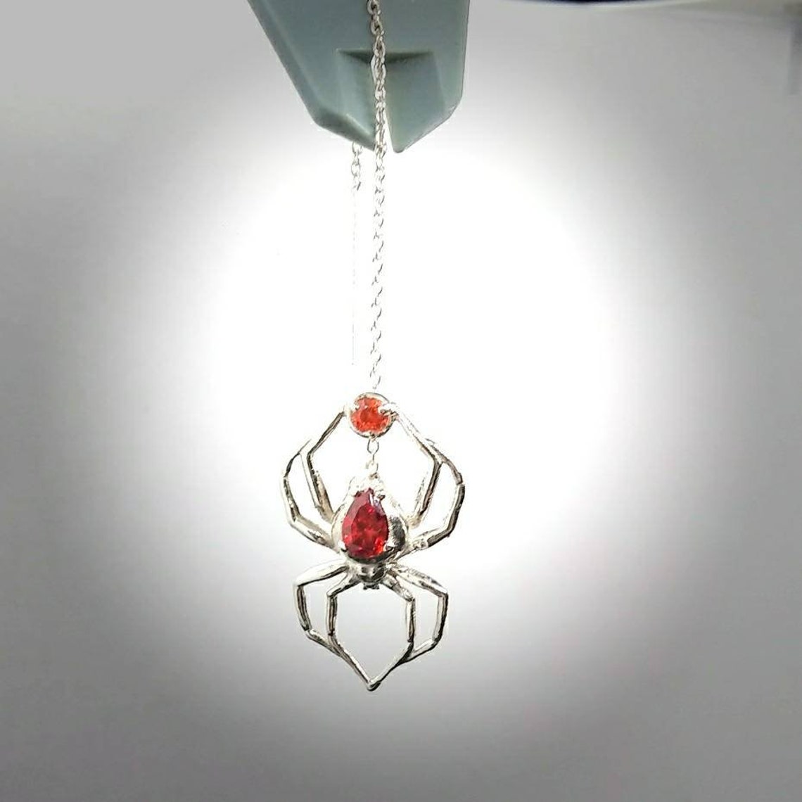 Spooky Witchy Gothic Spider Sterling Silver Threader Earrings - Inlumined Arts LLC