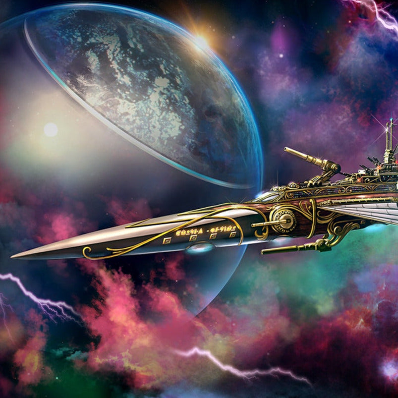 "Zounin-Ginjou" Steam Punk Space Ship Print