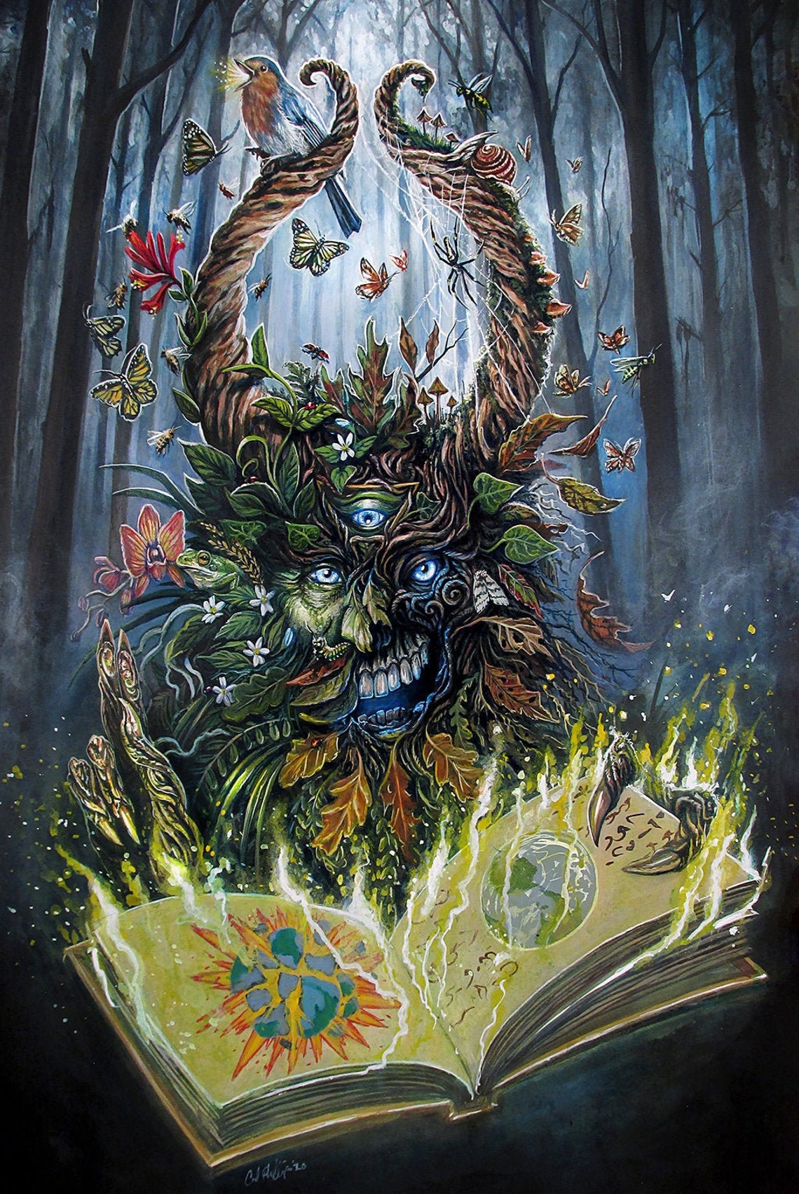"The Guru" 78 Tarot GreenMan Art Print