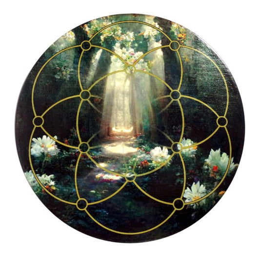 Flower Path, full color Crystal Grid Layout Board, Seed of Life, manifestation Sacred Geometry