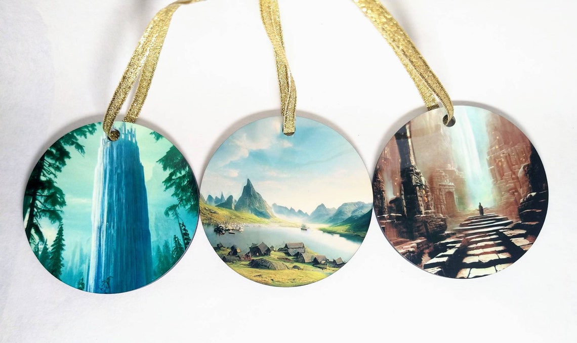 Norse Pagan Yggdrasil Ornaments Set - 9 Realms Yule Decor