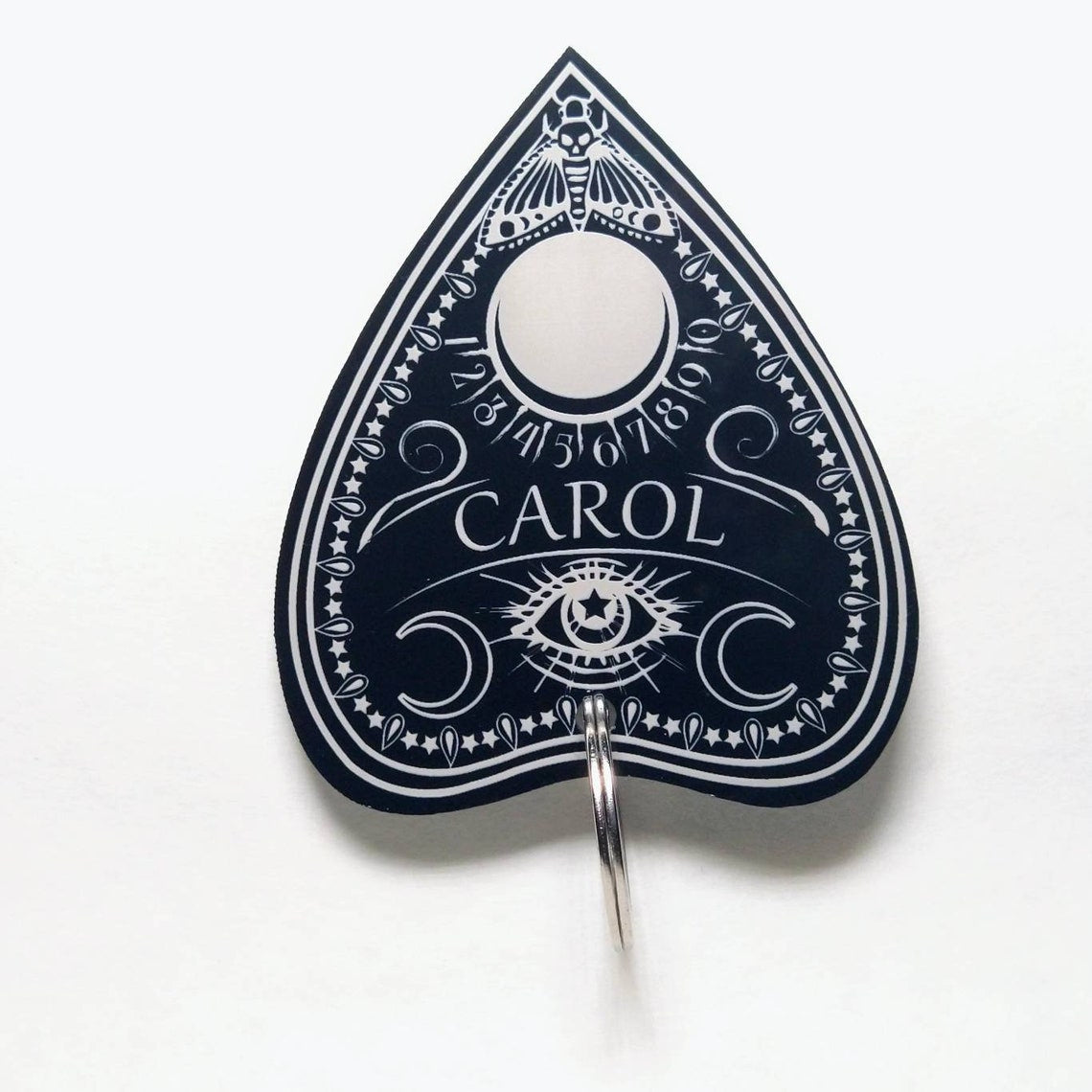 Oujia planchette CUSTOM Word Name Keychain