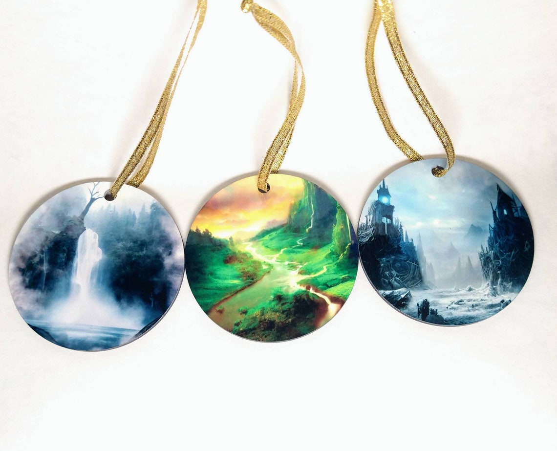 Norse Pagan Yggdrasil Ornaments Set - 9 Realms Yule Decor