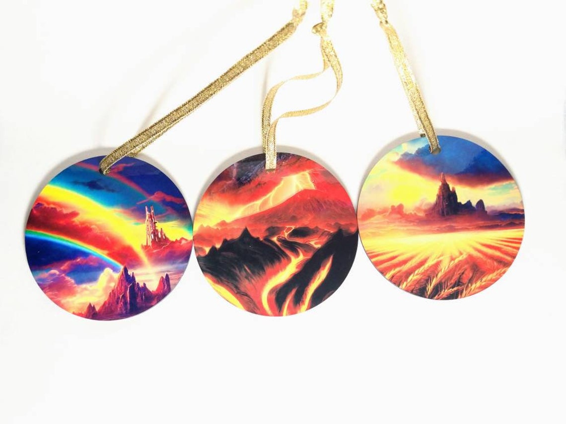 Norse Pagan Yggdrasil Ornaments Set - 9 Realms Yule Decor