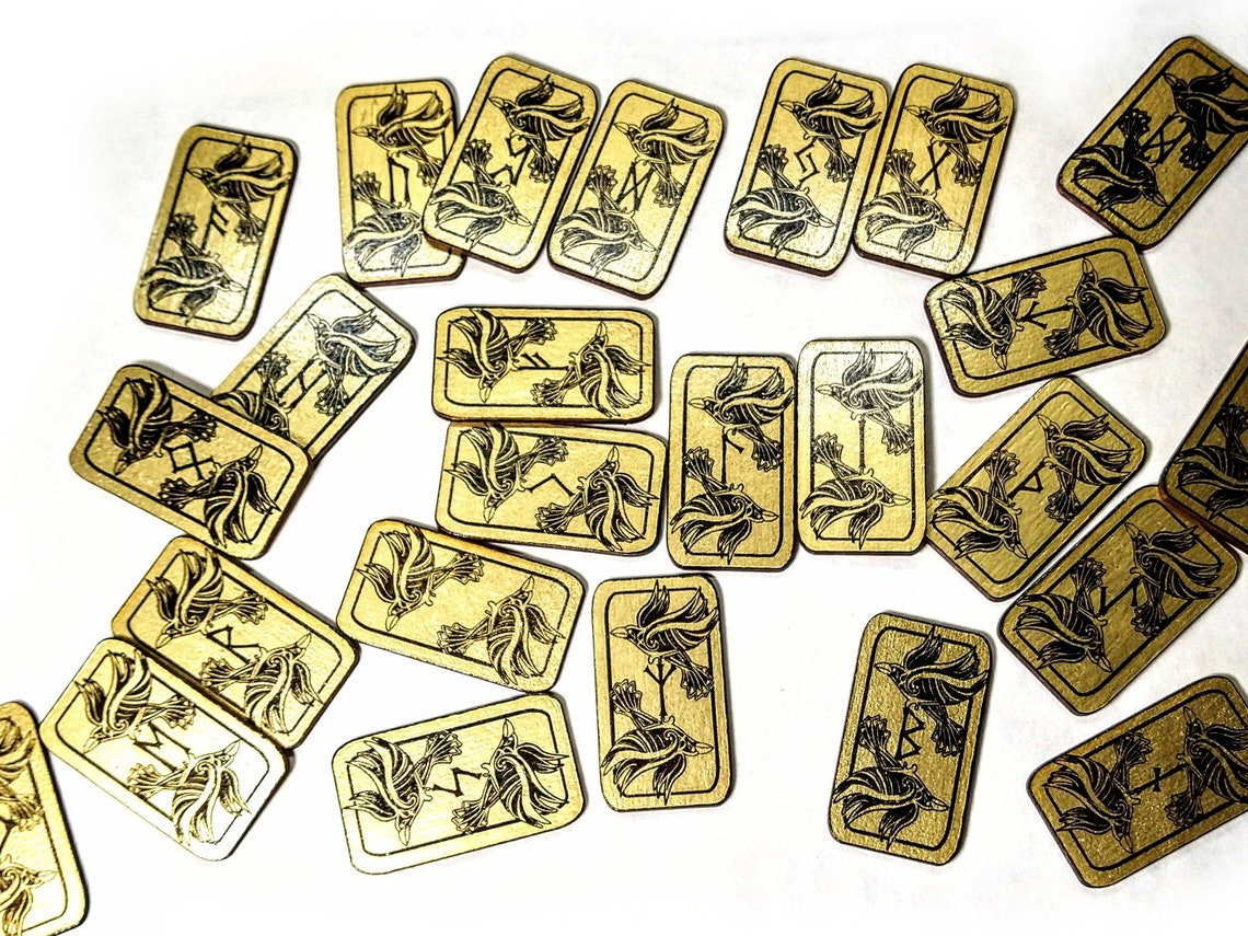 Norse Raven Rune Tile Pocket Rune Set