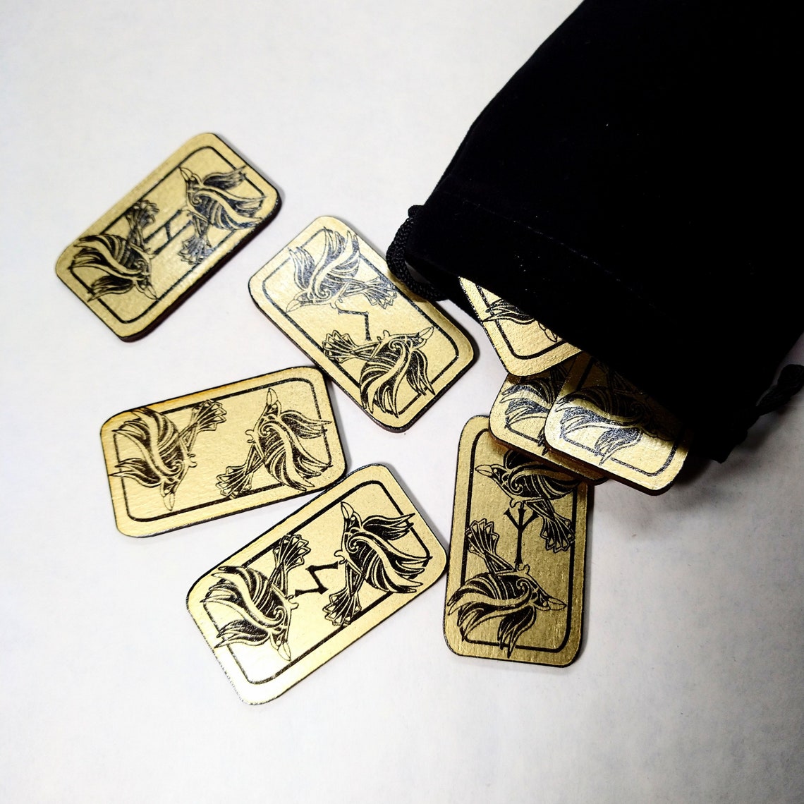 Norse Raven Rune Tile Pocket Rune Set