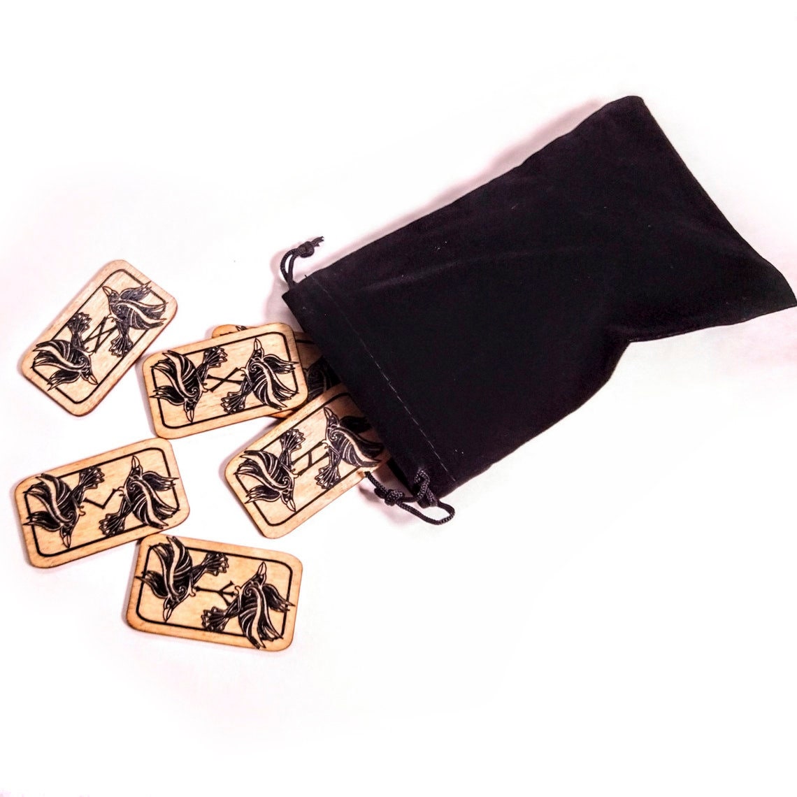 Norse Raven Rune Tile Pocket Rune Set