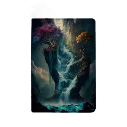 Source of Life Waterfall and Trees, Faux Leather Dream Journal Lined Diary Notebook