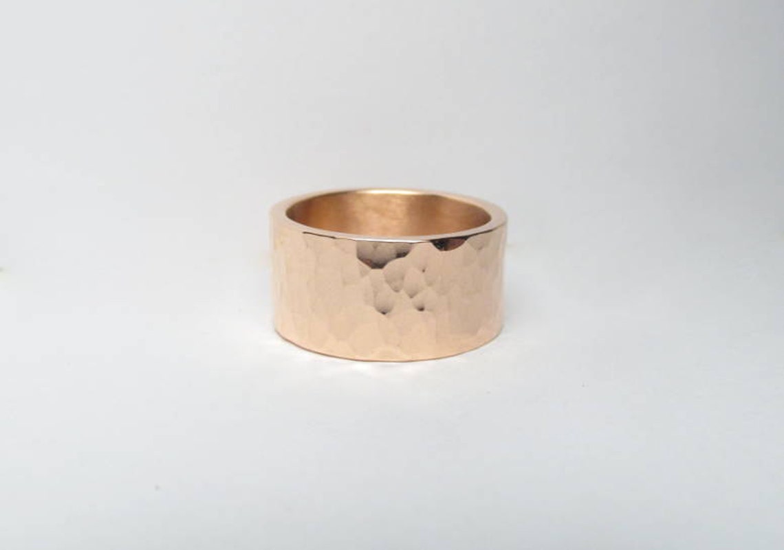 9mm Hammered copper ring