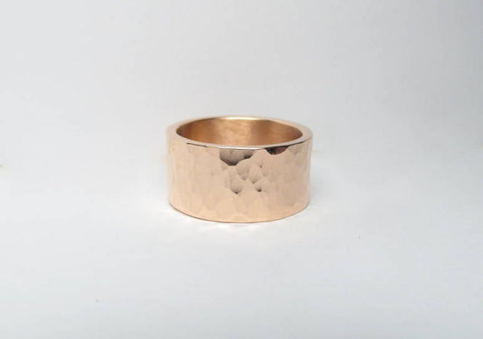 9mm Hammered copper ring