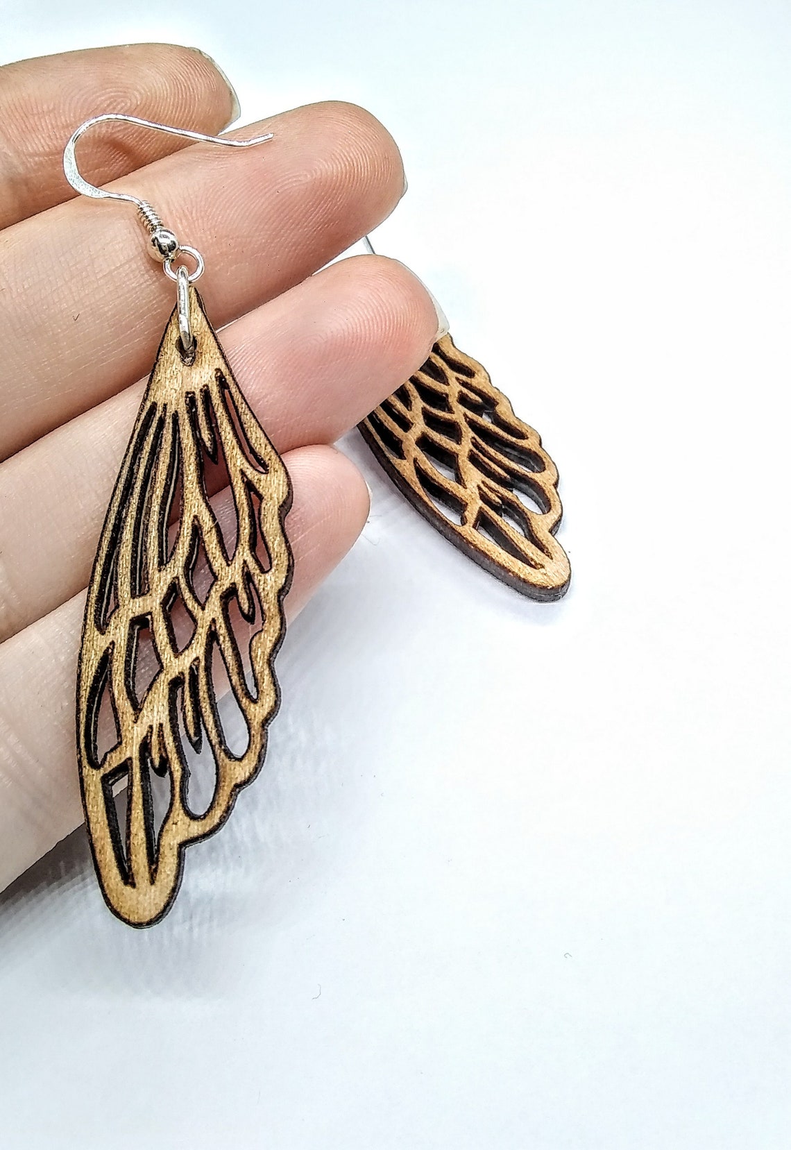 Beautiful Bohemian Sterling Silver Fairy Dragonfly Wing Earrings - Inlumined Arts LLC