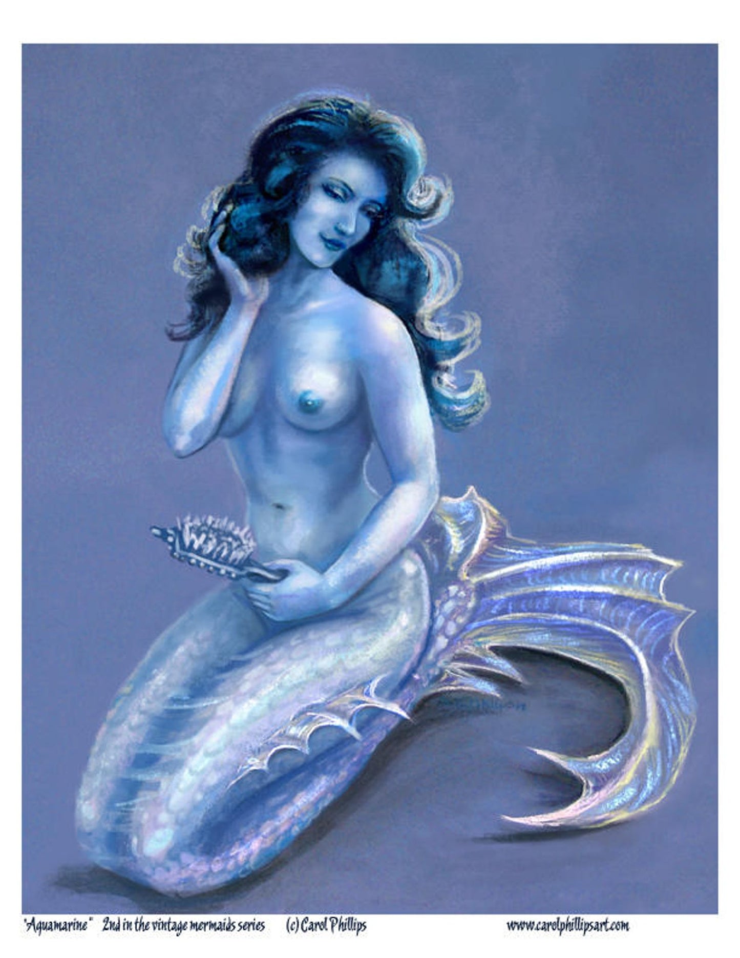 Vintage Mermaids Open Edtion Print Aquamarine
