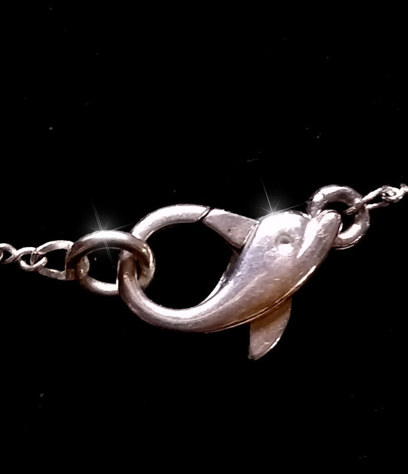 Mermaid Necklace, sterling silver mermaid, Pearl Necklace , Fantasy Art Mermaid Pendant, Womens Ocean dolphin Nautical 16" 18" Chain - Inlumined Arts LLC