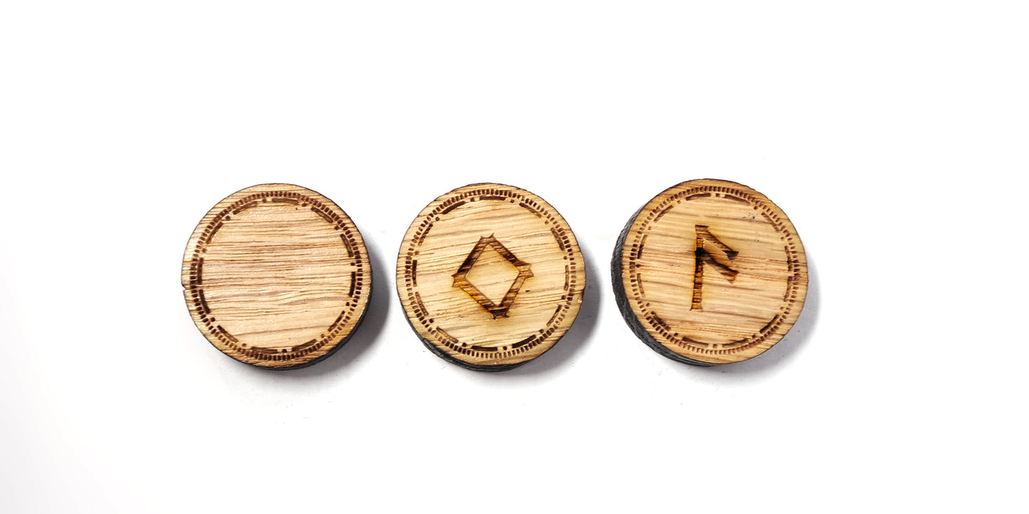 Round coin style Elder Futhark Viking Pocket rune set - Inlumined Arts LLC