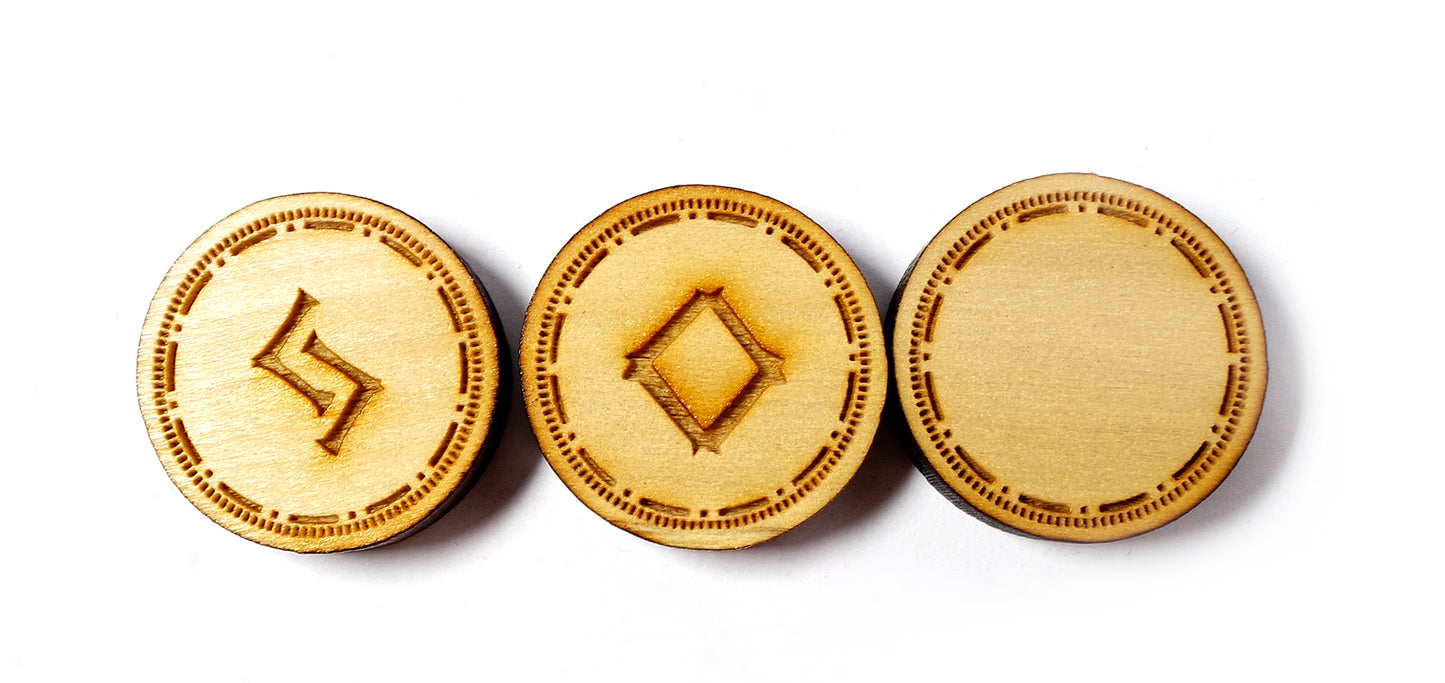 Round coin style Elder Futhark Viking Pocket rune set - Inlumined Arts LLC