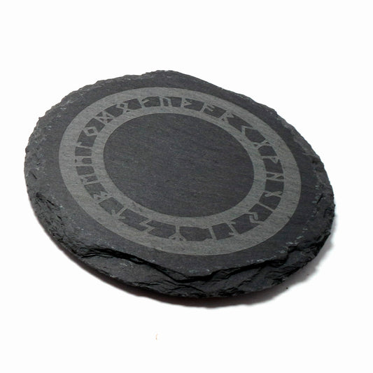 Set of 4 Slate Norse Rune Circle Coasters