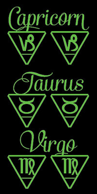 Sterling Silver Zodiac Stud Earrings EARTH sign, Taurus, Virgo Capricorn - Inlumined Arts LLC