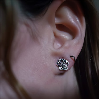 Silver Paw Print Earrings