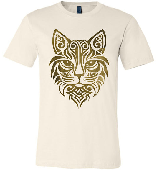 Norse Knotwork Cat Graphic T-Shirt ( gold) s-4xl