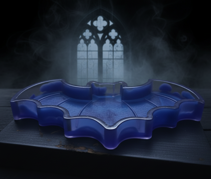 purple blue gothic  bat desk tray