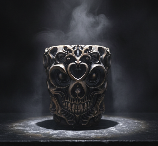 gothic skull desk organizer ornate ecor resin handmade